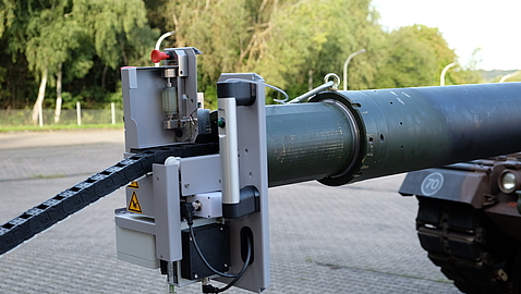 Gun Barrel Inspection System Set Up for Leopard 2